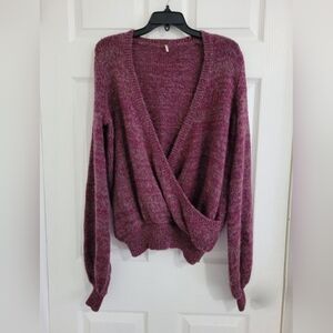 Free People Wool Blend Sweater Women's XS Plum Purple knitted Long Sleeve
